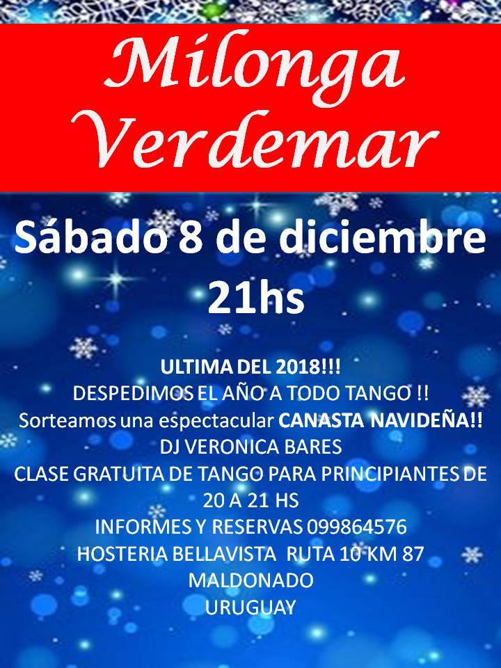 Milonga Verdemar Sábado 8 de Diciembre