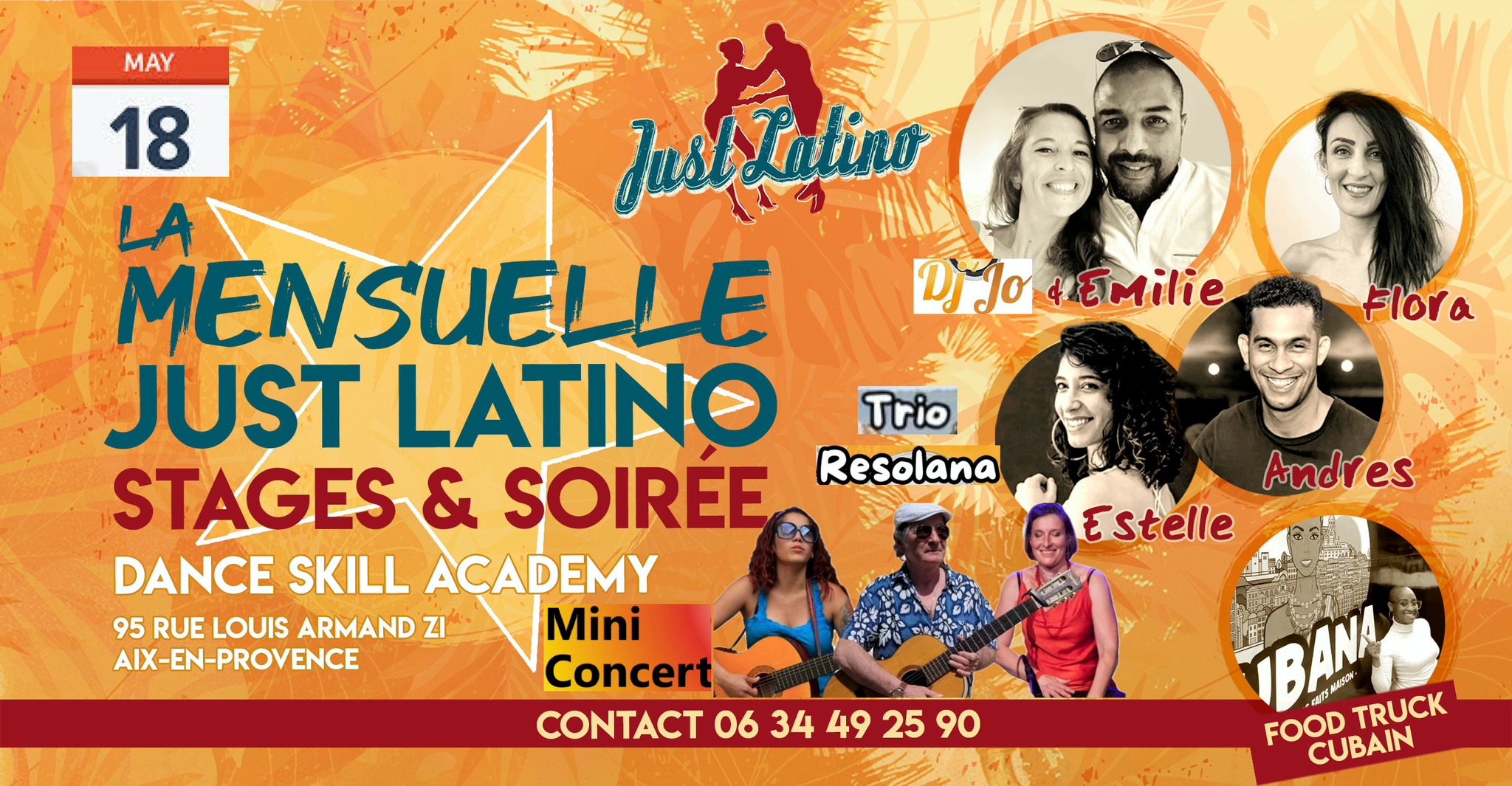 La Mensuelle Just Latino : Stage, Mini concert & soirée salsa bachata