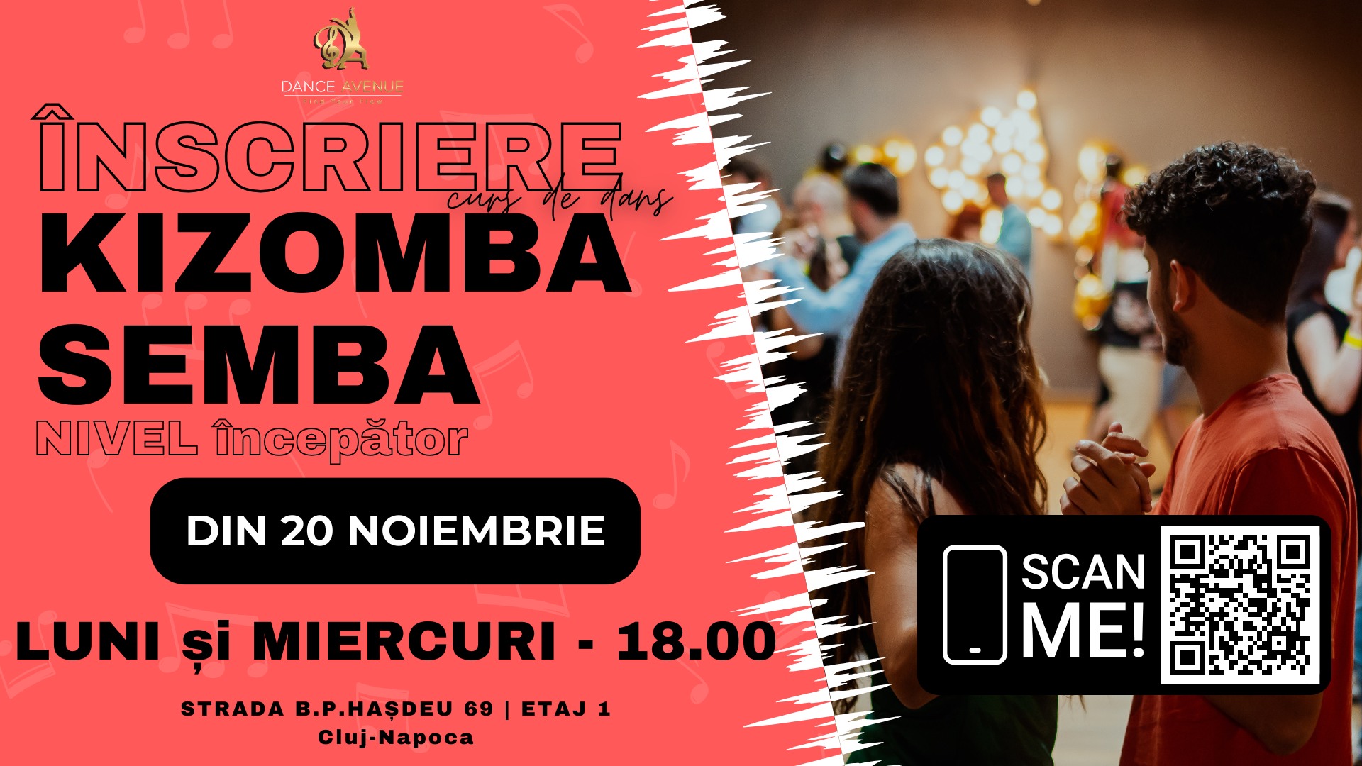 Curs de dans KIZOMBA & SEMBA incepatori Dance Avenue Cluj