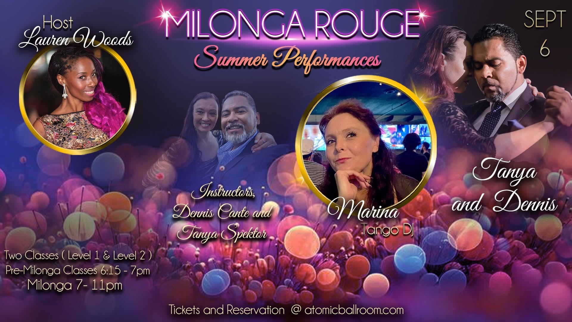 Milonga Rouge • Guest Instructors • DJ Marina • Atomic, OC
