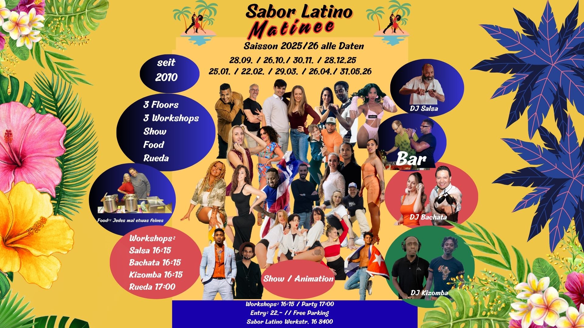 Sabor Latino Matinee 3 Floors. 4 Workshops. 1 Fiesta