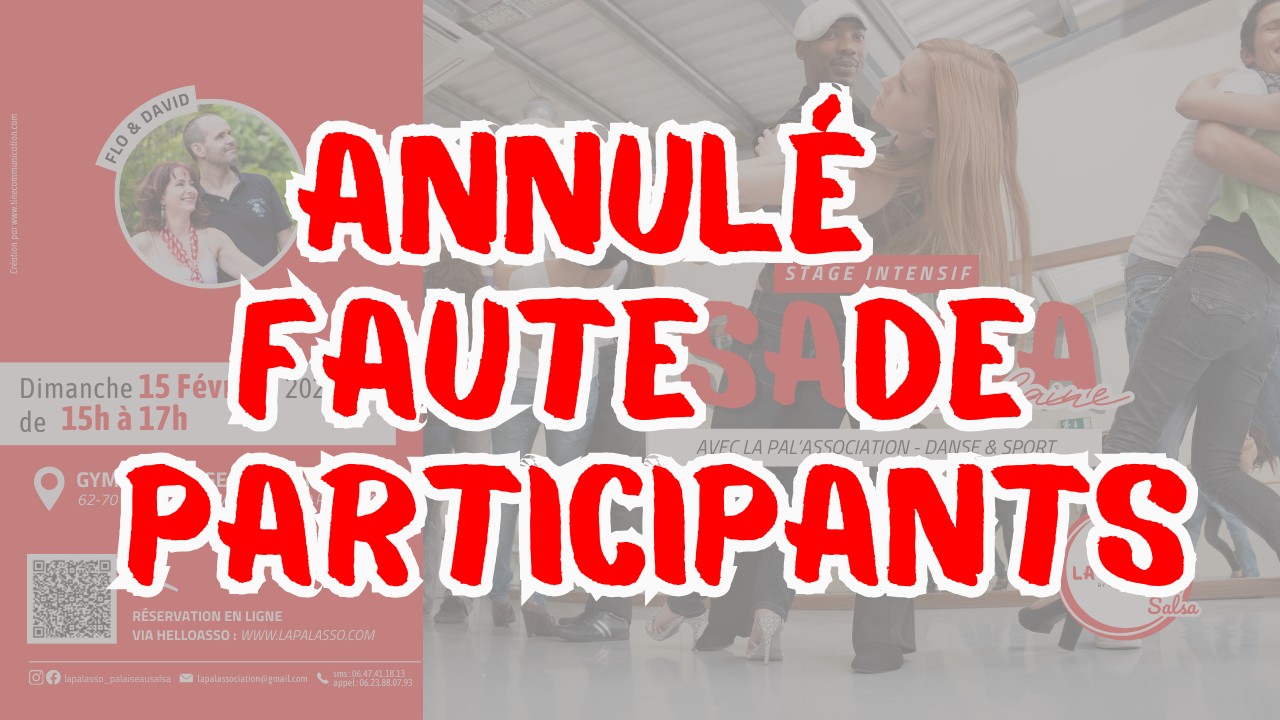 La Pal'Asso propose: Stage Inter évolutif Salsa Cubaine