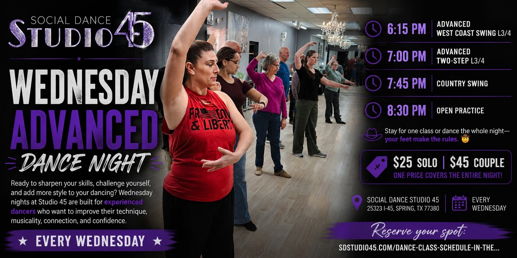 Wednesday Advanced WCS, Two-Step & Country Swing