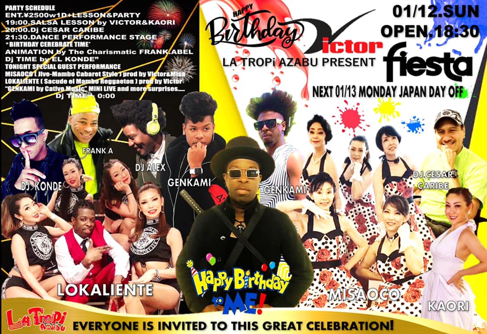 1 12(SUN 祝前日)Victor Birthday Party!@La Tropi