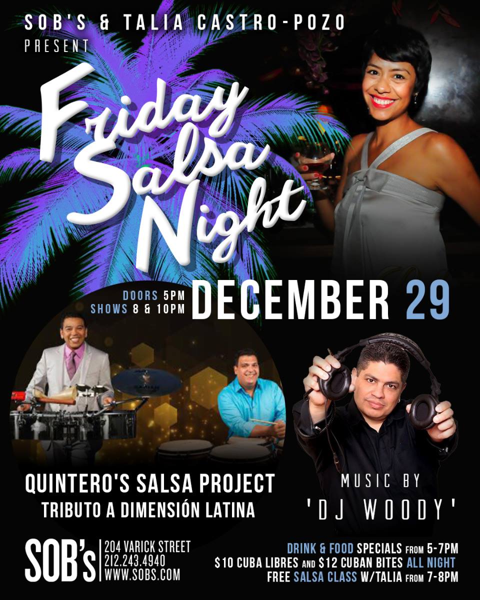 Friday Salsa Night w Quintero's Salsa Project Tributo A Dimension Latin