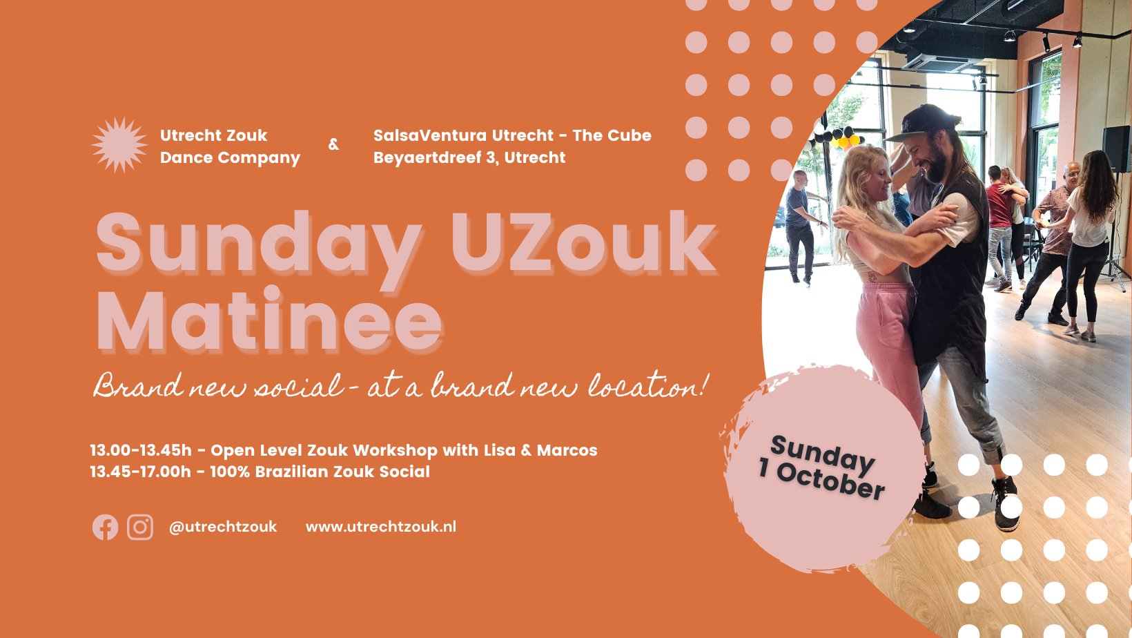 Sunday UZouk Matinee - 100% Brazilian Zouk Social in Utrecht
