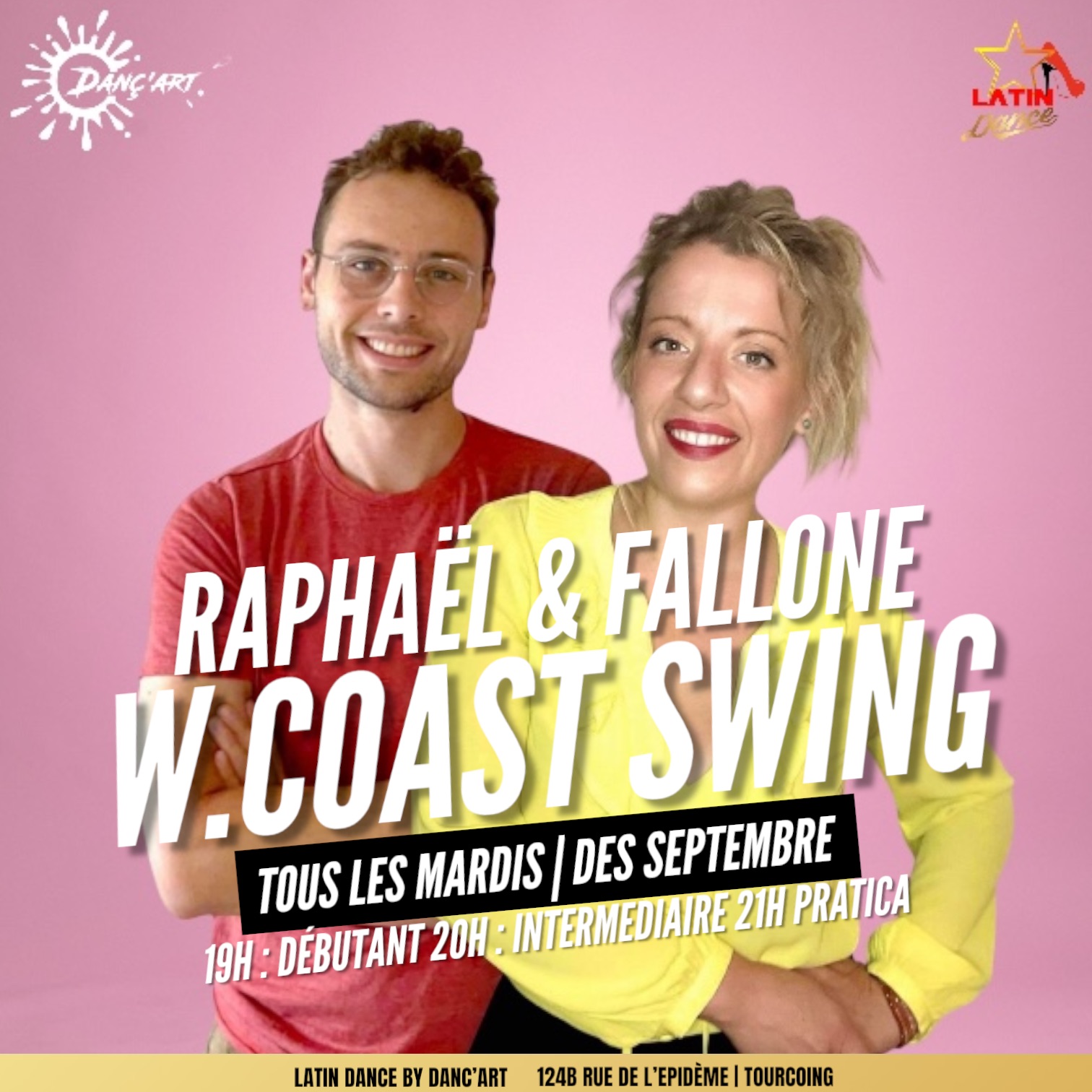 Mardi Cours de West Coast Swing à Tourcoing avec Raphaël & Fallone