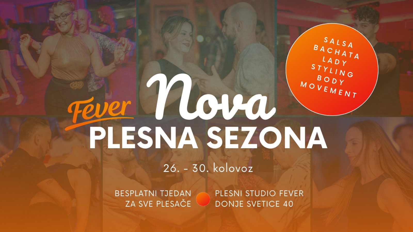 NOVA PLESNA SEZONA besplatni tjedan za tečajeve salse i bachate (26. 30.8.2024.)