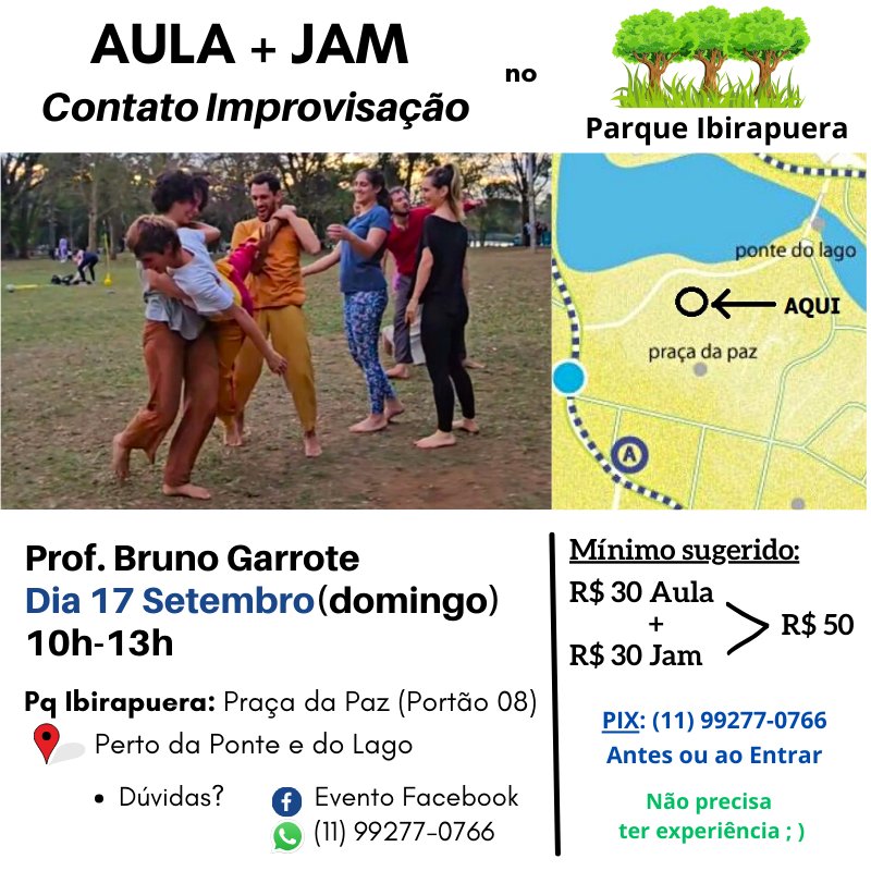 Aula + Jam Contato Improvisação - Prof. Bruno Garrote