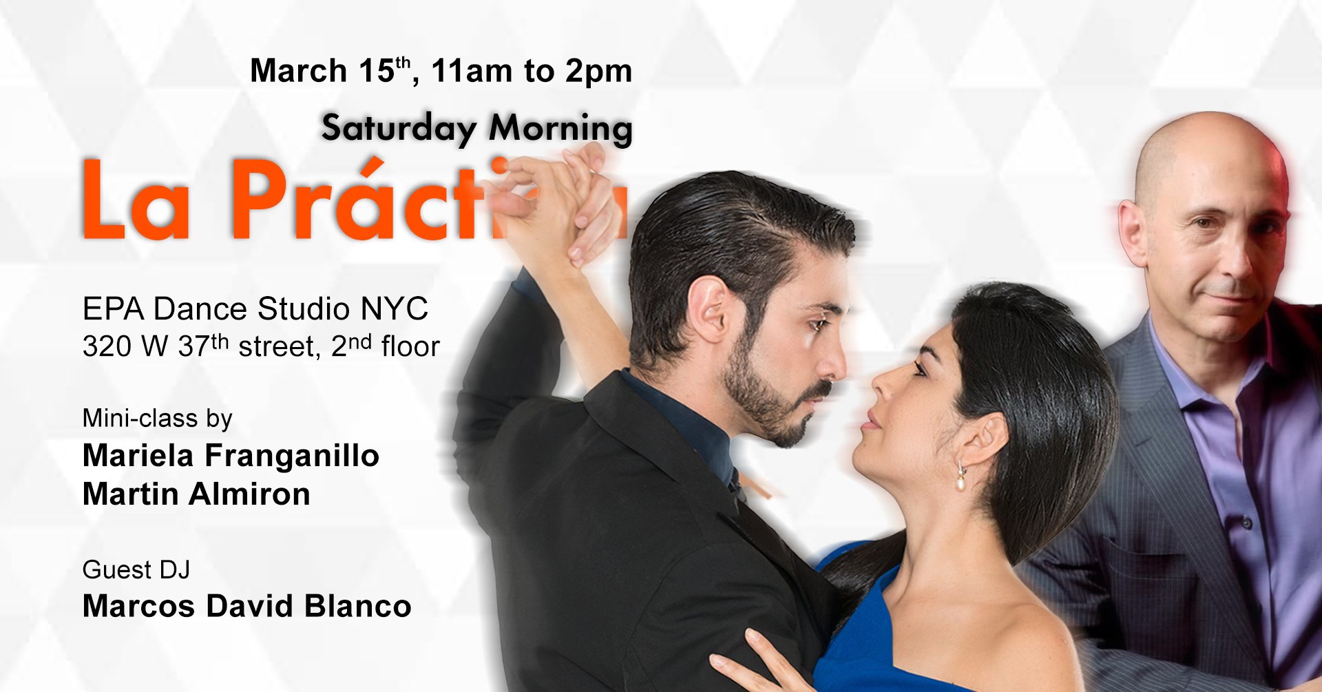 Mini-Class by Mariela Franganillo and Martin Almiron, Guest DJ Marcos Blanco