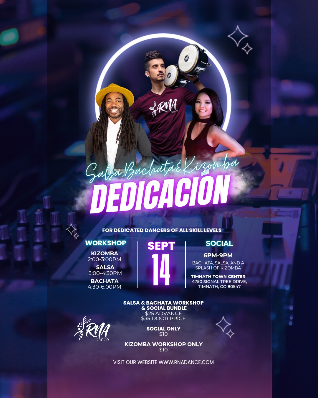 SALSA + BACHATA + KIZ Dedicación (WORKSHOP + Social)