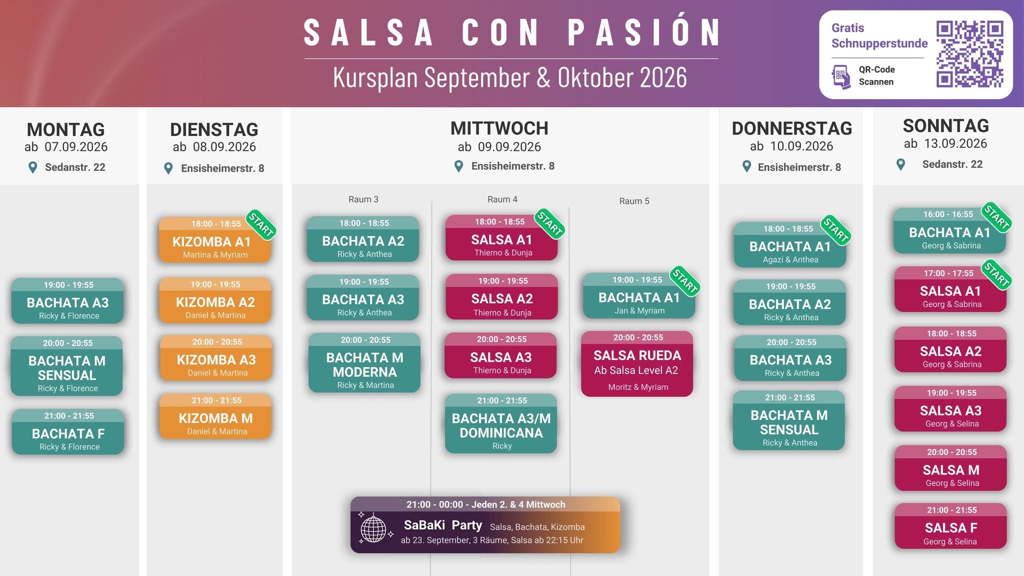 🔥 Neue Tanzkurse ab September in Freiburg Salsa, Bachata, Kizomba & Rueda!