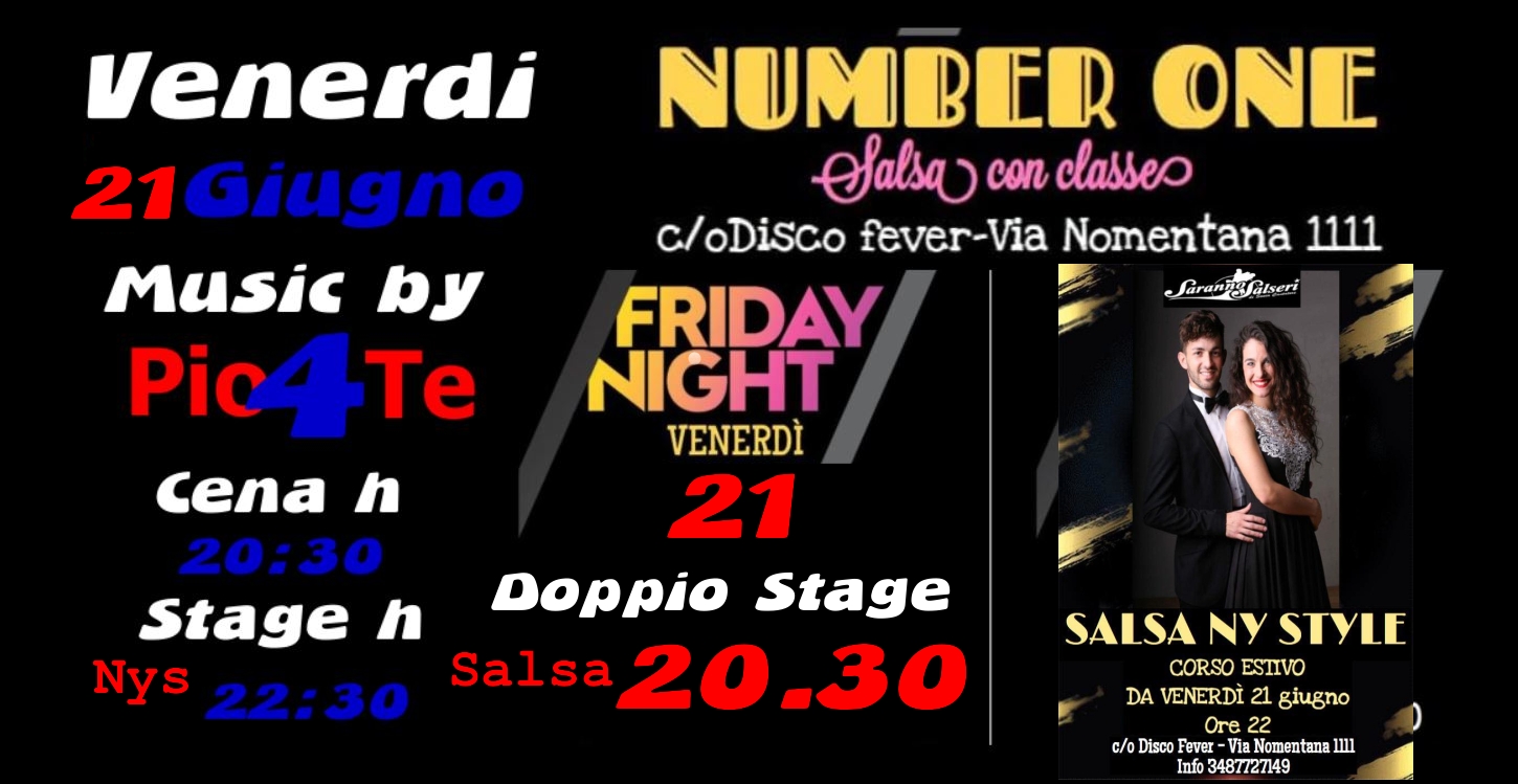 Venerdì 21 Giugno - Number One Estivo