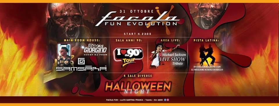 Halloween Night - Facola Fun - 4 sale diverse a Martina Franca