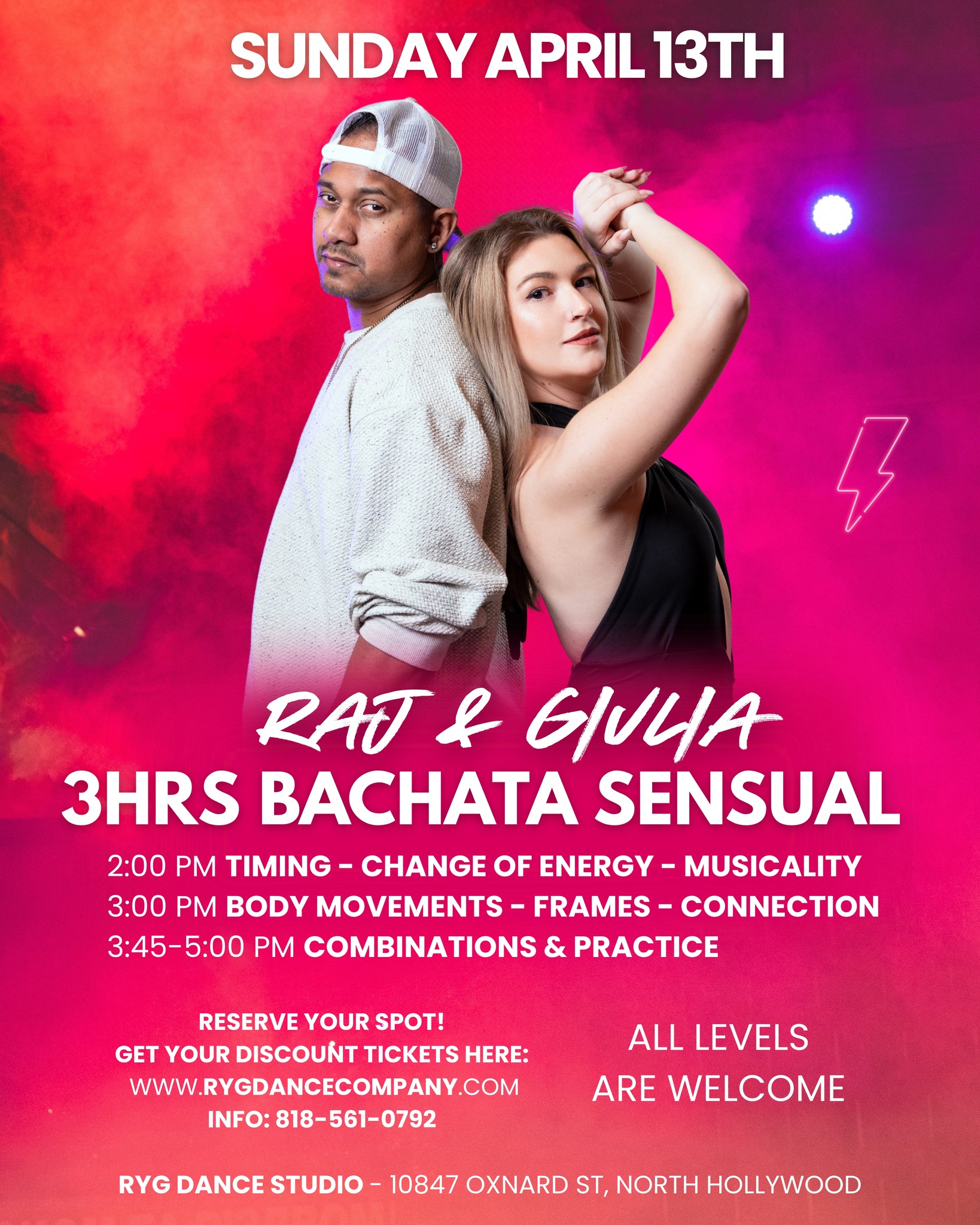 OPEN LEVEL 3 HOUR BACHATA SENSUAL WORKAHOP