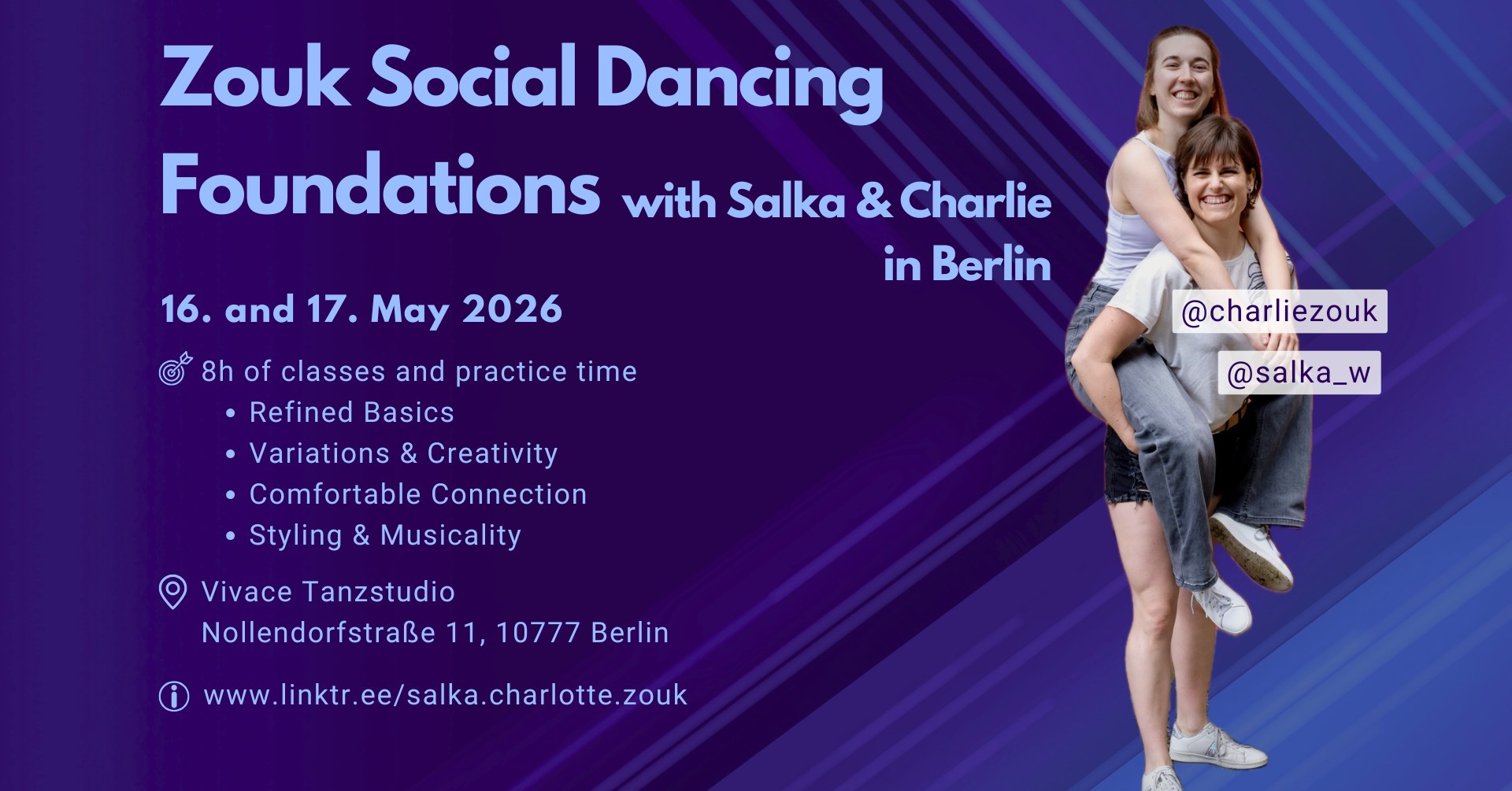 Zouk Social Dancing Foundations (with Salka & Charlie in Berlin)