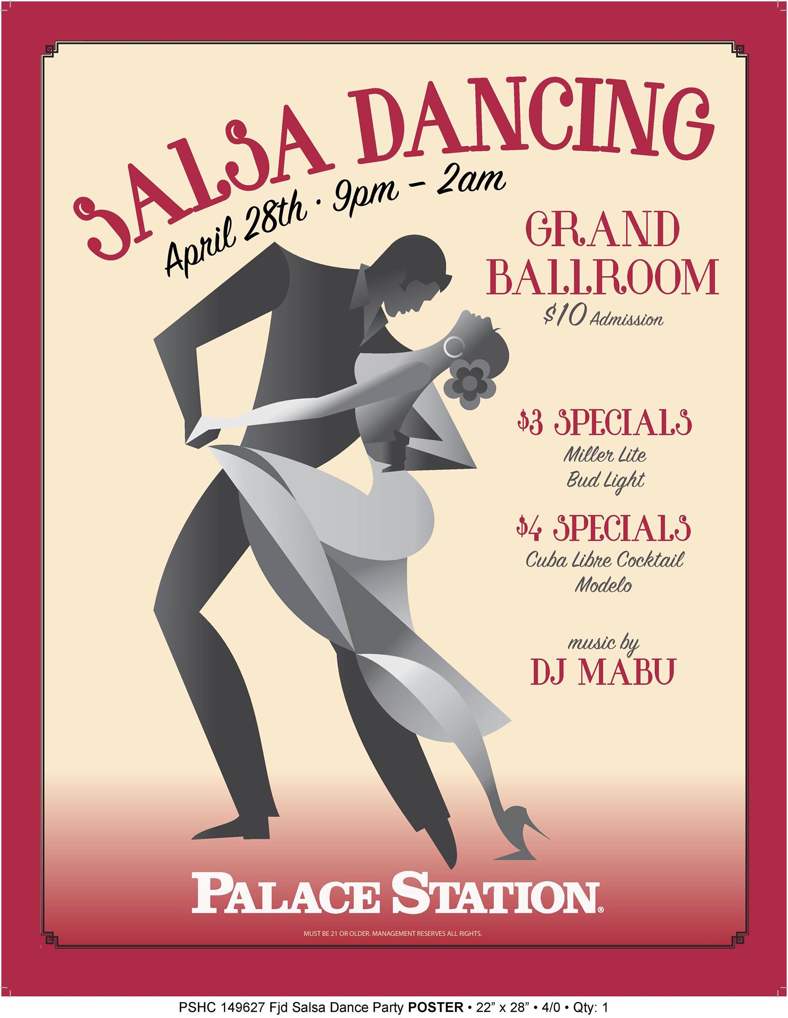 Black & Red Super Saturday Monthly Salsa Event at Palace Station