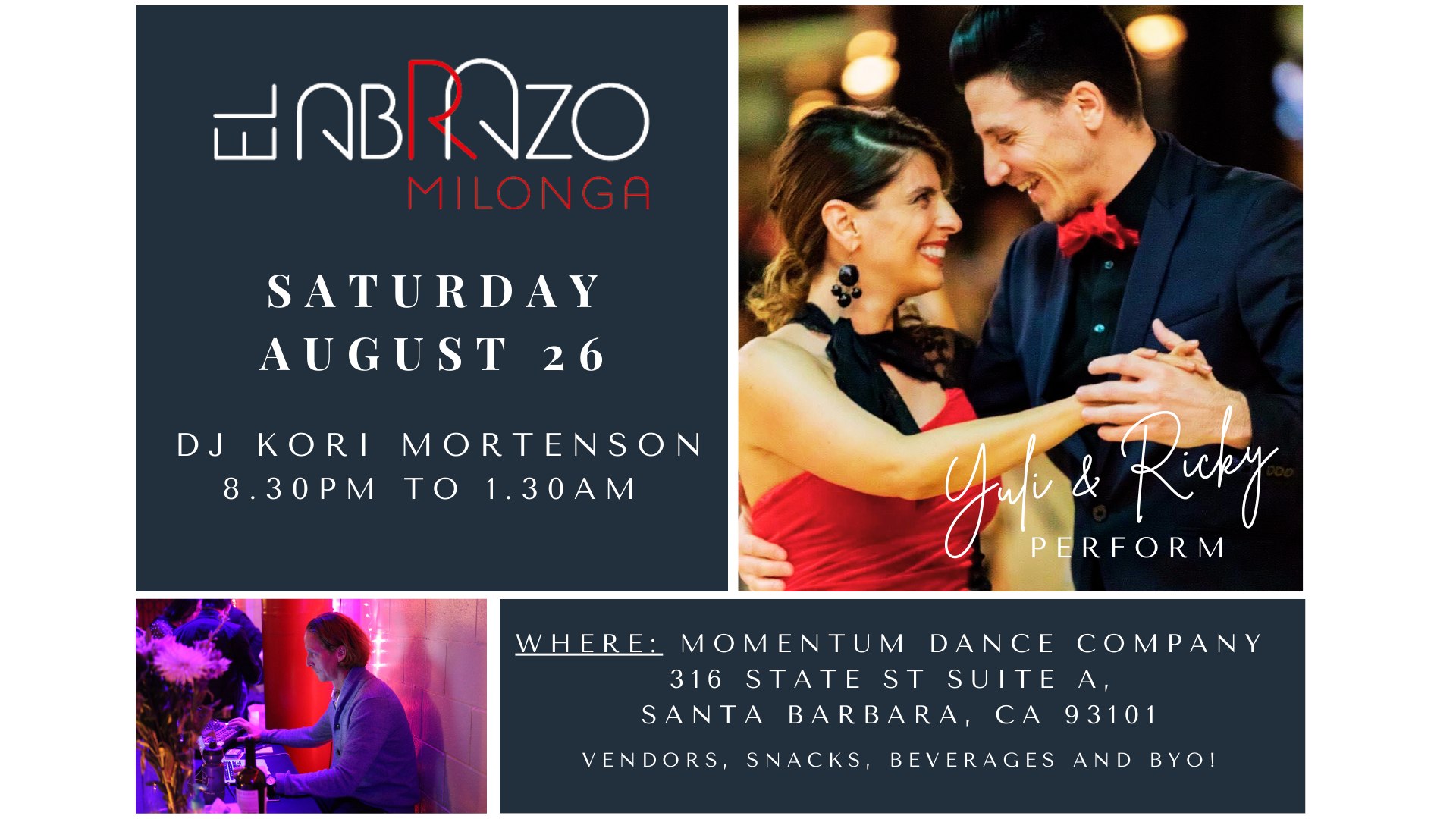 El Abrazo Milonga lands in Santa Barbara with DJ Kori