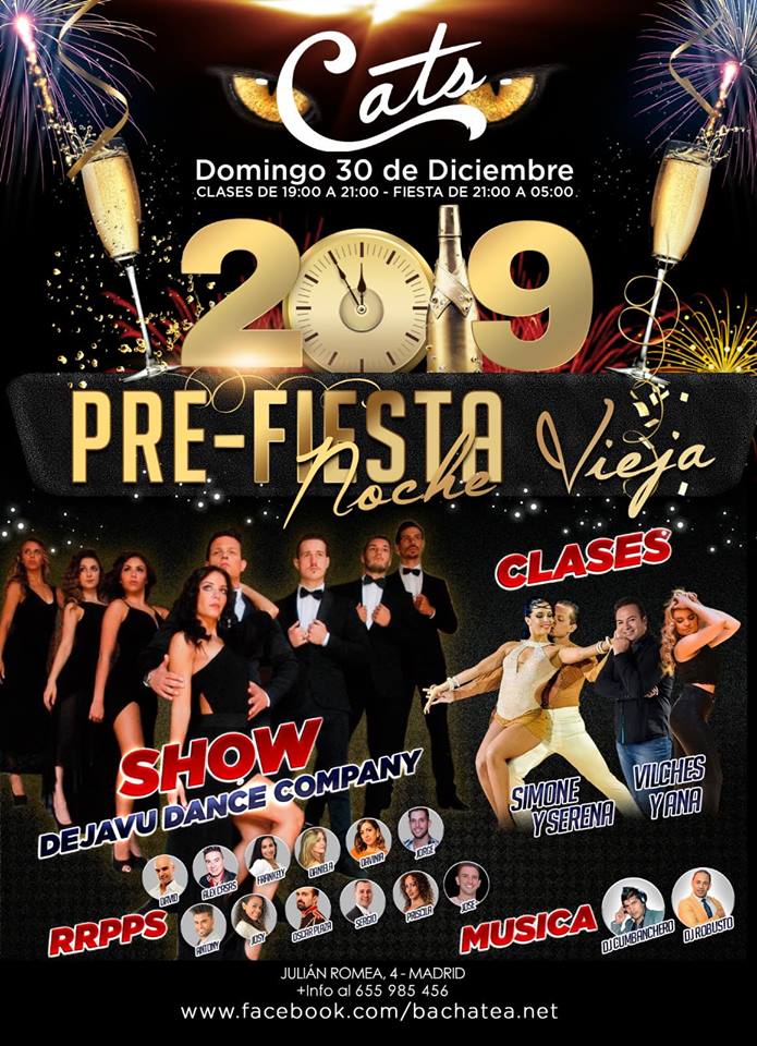 Domingo 30 de Diciembre Pre Fiesta Noche Vieja en Cats