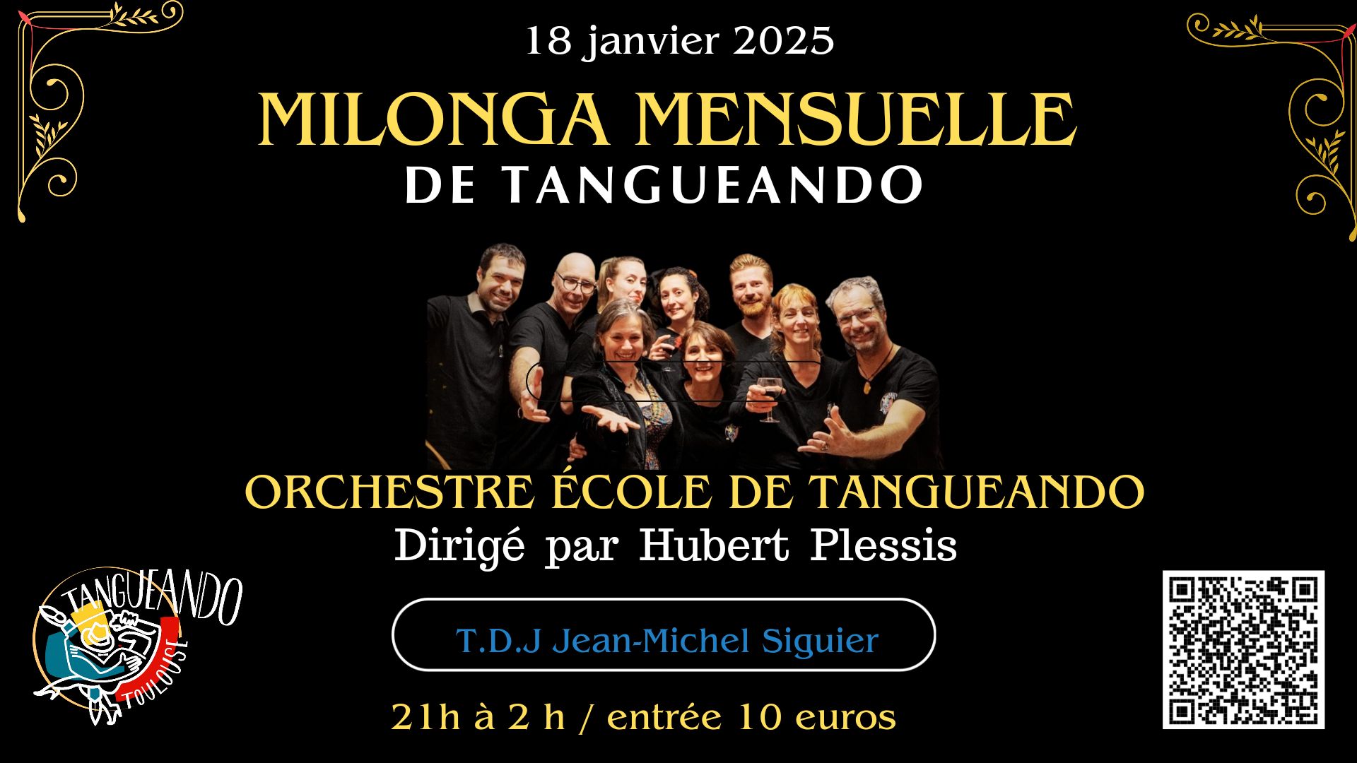 Milonga mensuelle de tangueando avec orchestre école