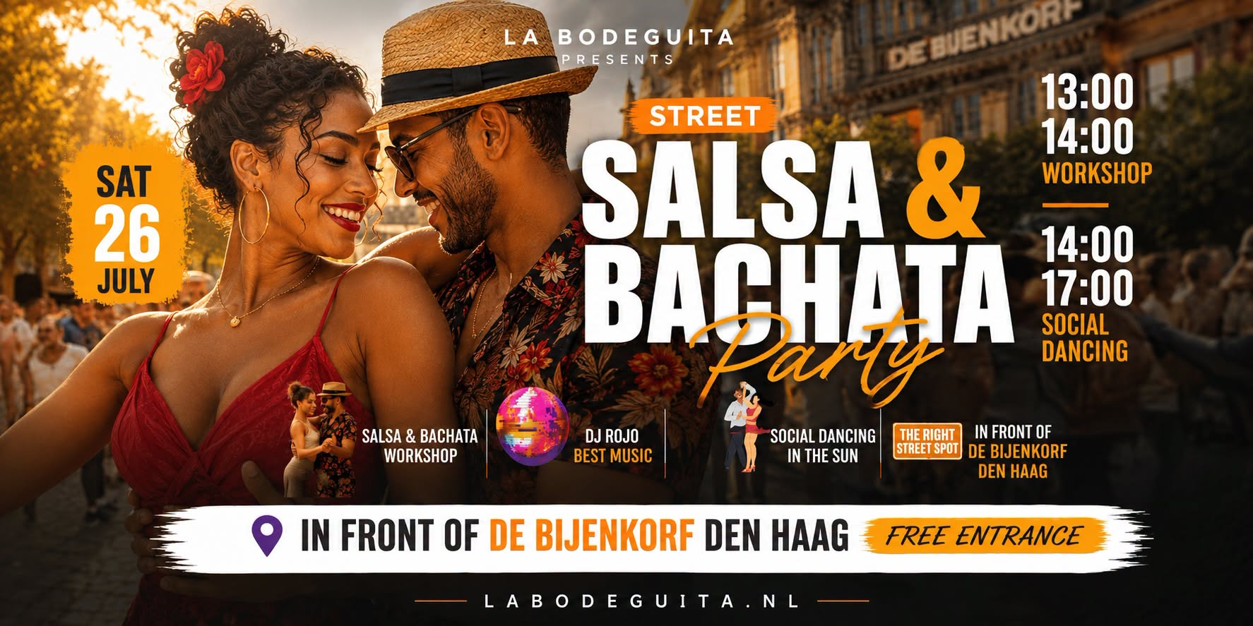SUN26JULY La Bodeguita brings Salsa & Bachata back to the streets of The Hague! ✨