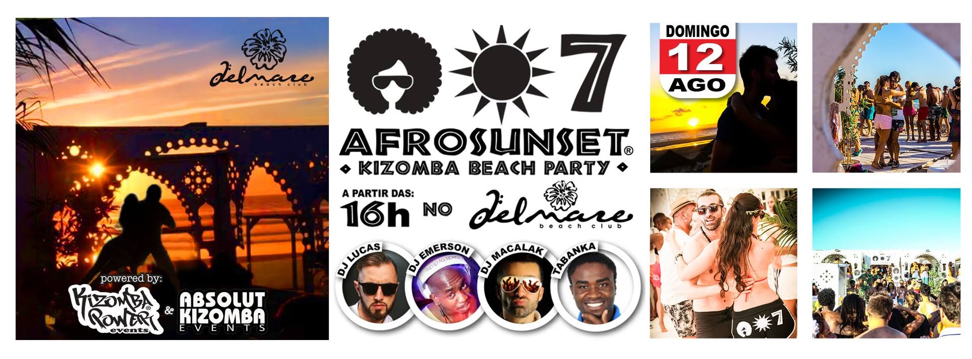 Afrosunset® ☼ Kizomba Beach Party ☼ 12 AGO - 16h ☼ Delmare