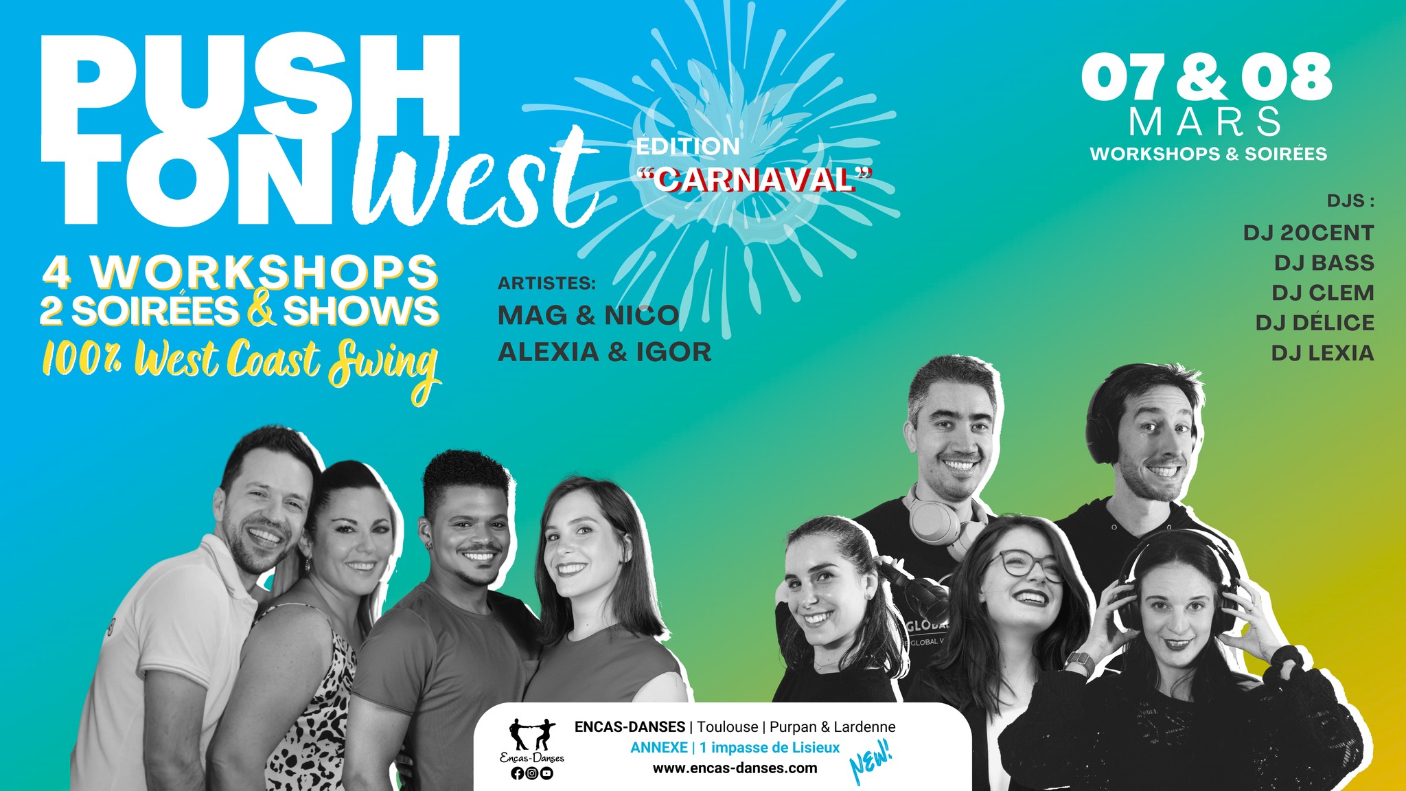 PUSH'TON WEST : Workshops + Soirée Dansante 100% West Coast Swing - Toulouse