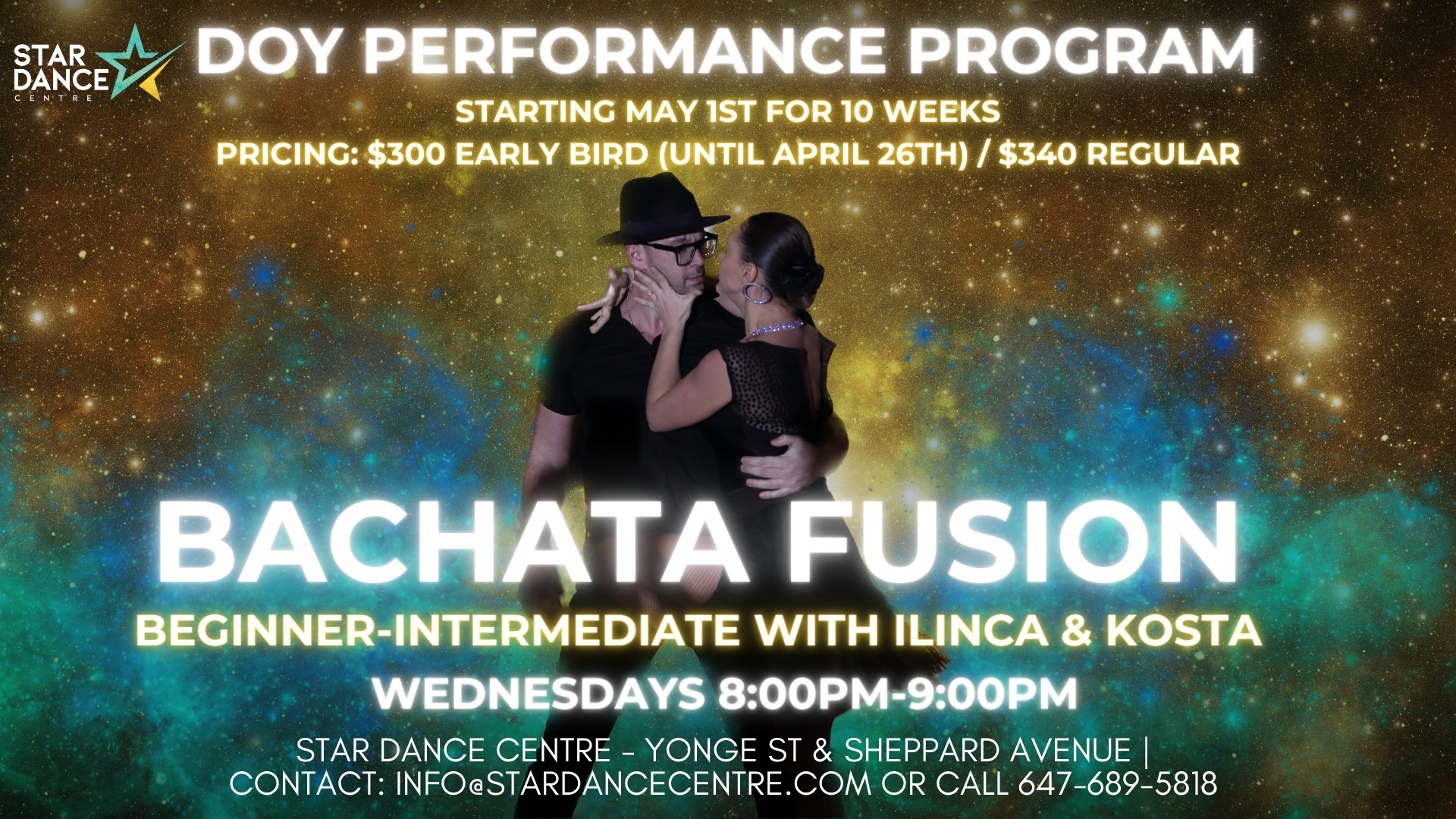 Beginner-Intermediate Bachata Fusion Performance Program with Ilinca & Kosta