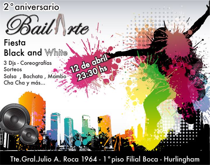 2° ANIVERSARIO DE BailArte FIESTA DE SALSA & BACHATA BLACK AND WHITE