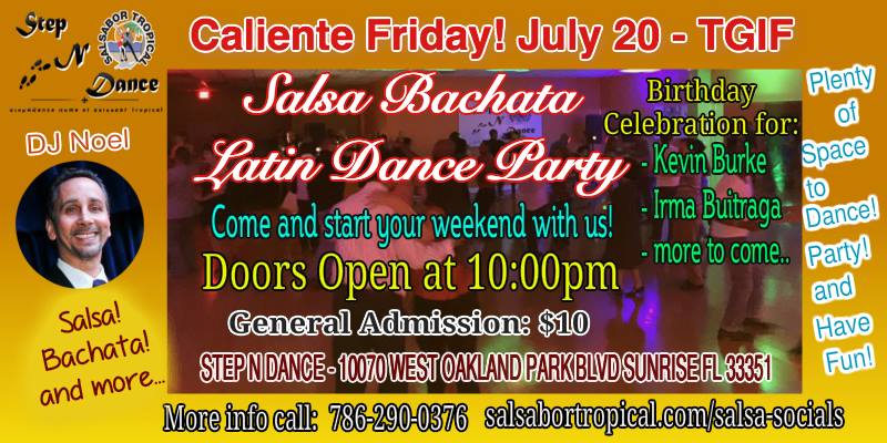 Caliente Friday July 20 Latin Dance Social Party