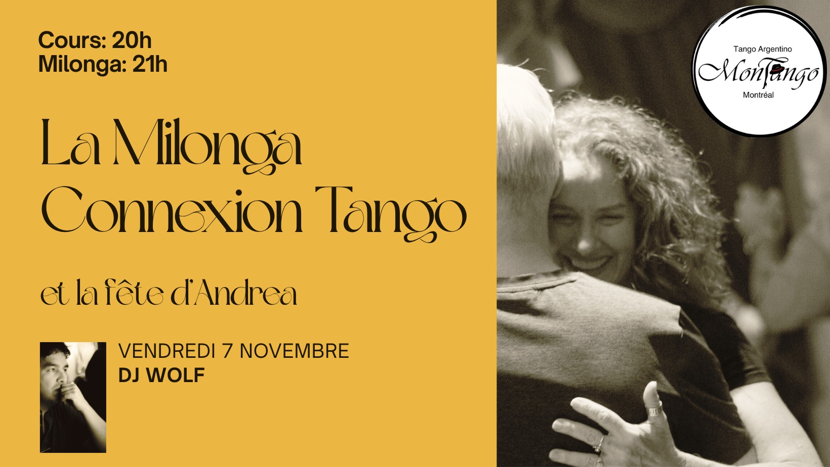 La Milonga CONNEXION TANGO: Célébrons la fête d'Andrea! (+ Cours de vals)