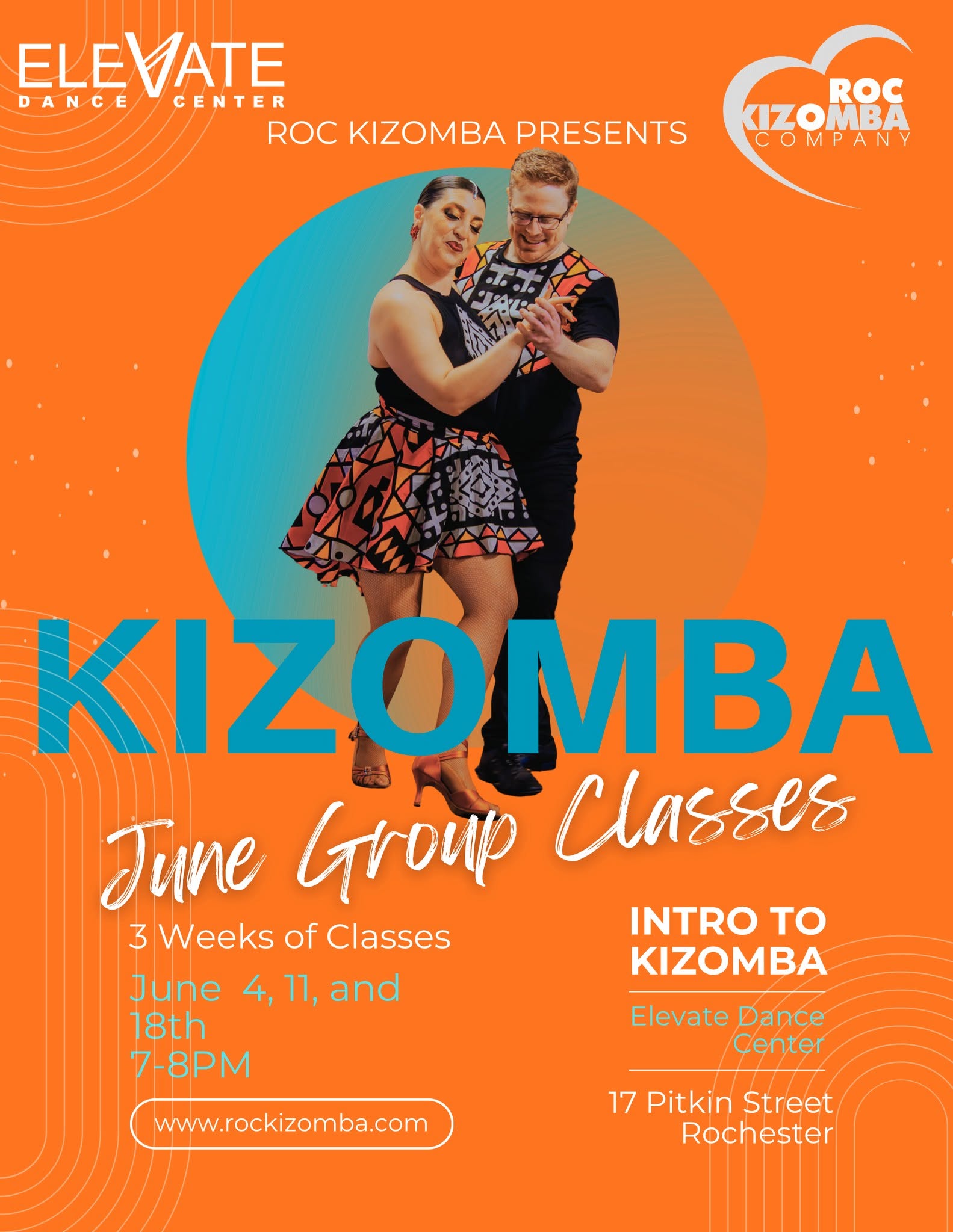 June Level 1 Kizomba Classes - Thursdays at 7PM at Elevate