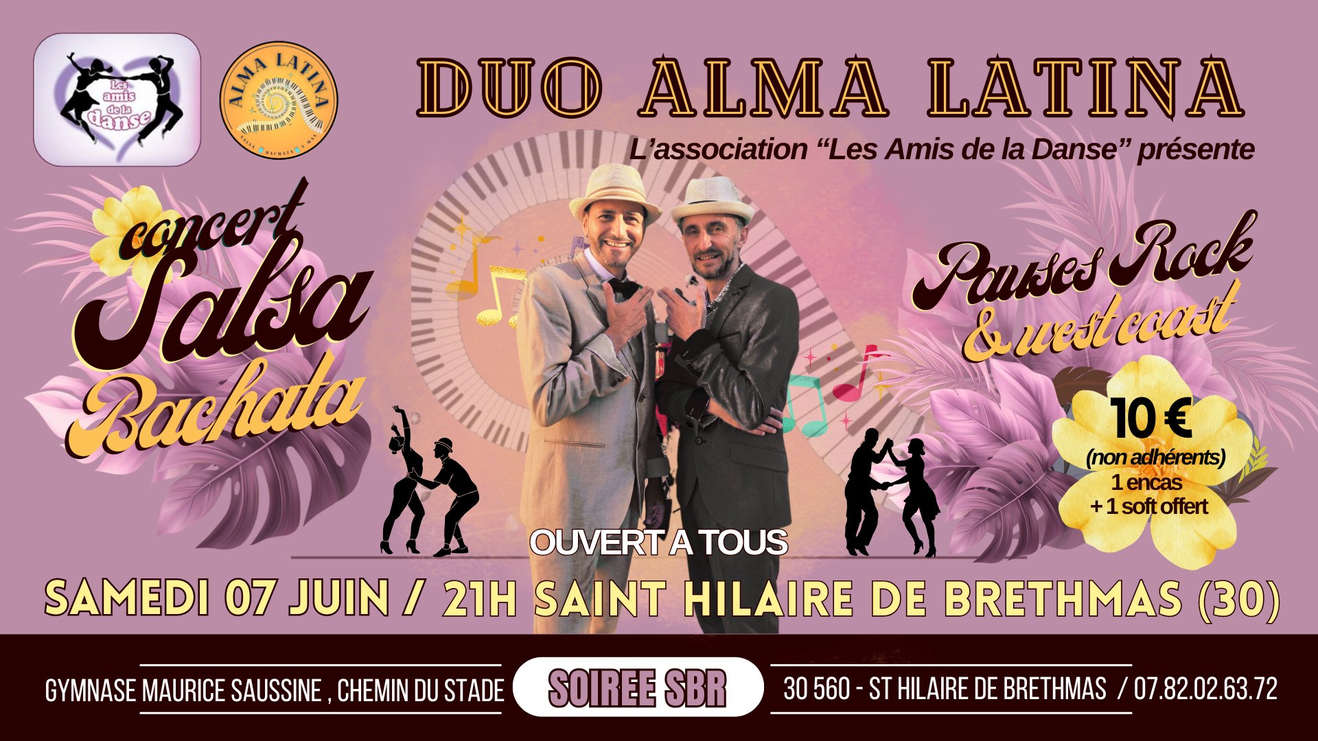 Concert Duo Alma Latina - Soirée SBR avec Les Amis de la Danse - Saint Hilaire (30)