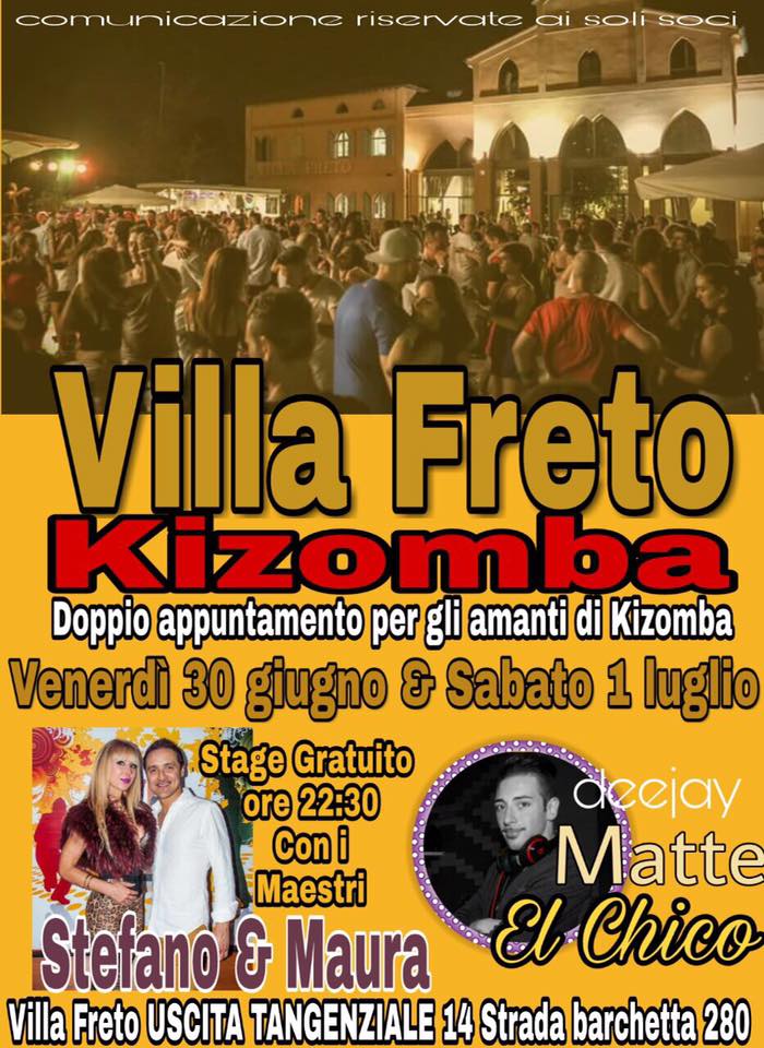 Si Balla Kizomba Venerdì e Sabato a Villa Freto