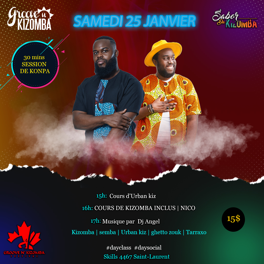 SABOR DA KIZOMBA - DAYCLASS + DAYSOCIAL - SAMEDI 25 JANVIER 2025