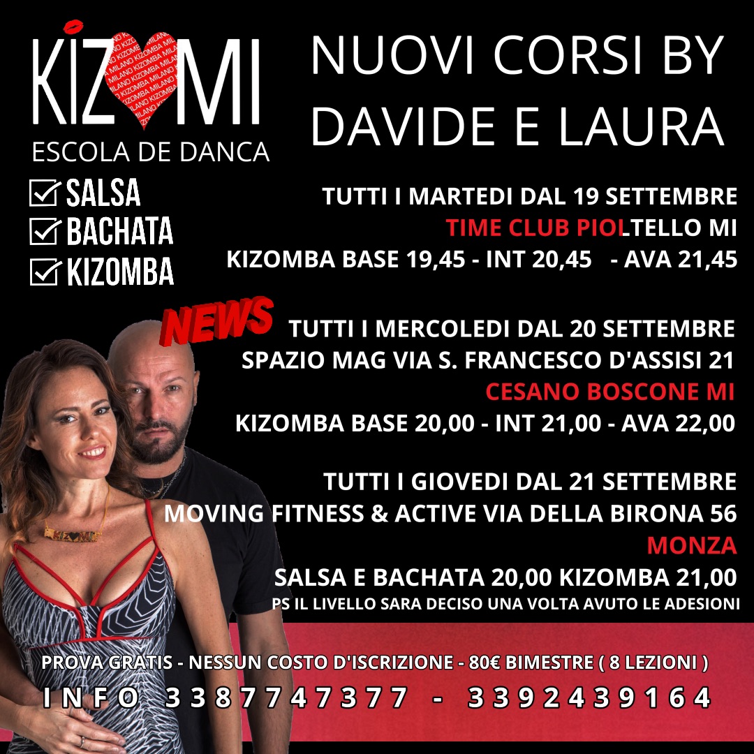 Nuovi corsi di Kizomba e Caraibico