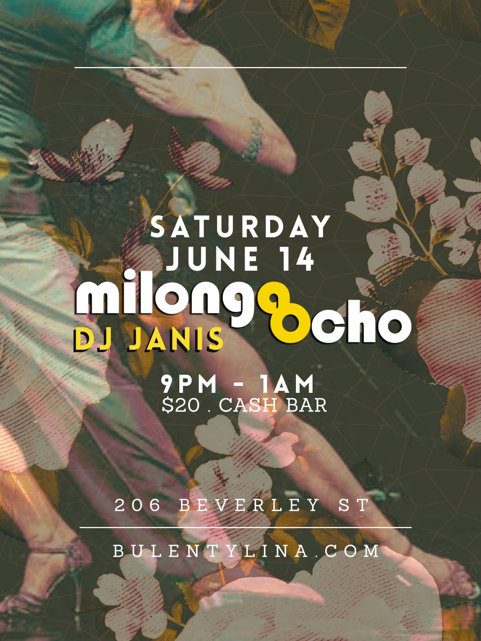 MILONGA OCHO Saturday, June 14 . DJ JANIS, Upstairs