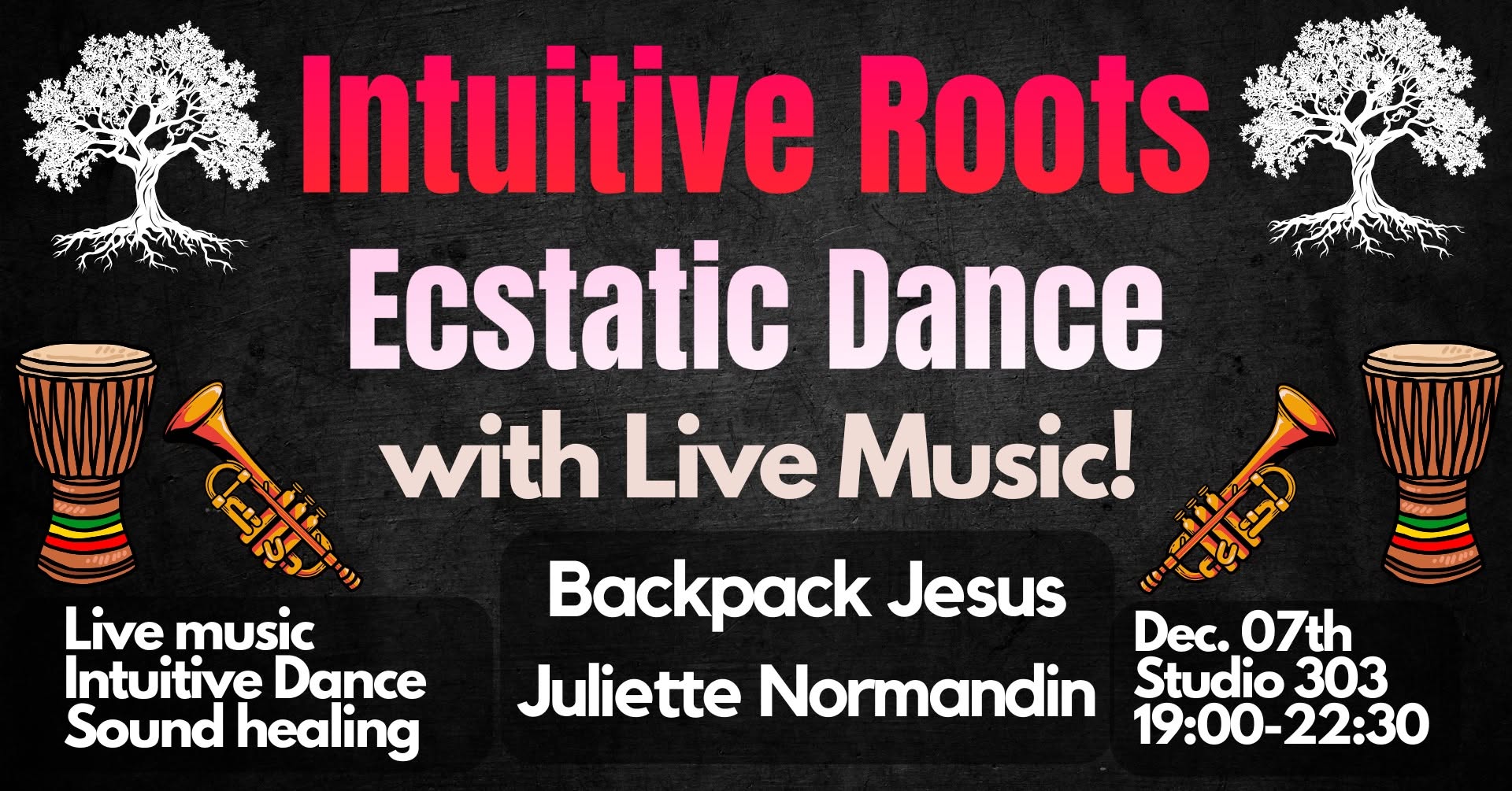 Intuitive Roots Ecstatic Dance Backpack Jesus Juliette Normandin (w Live Music)
