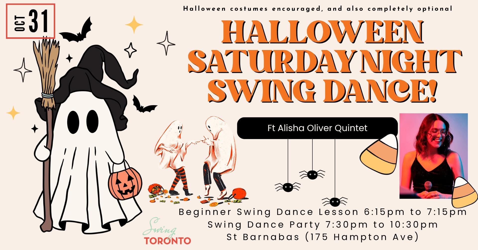 Saturday Night Halloween Swing ft The Alisha Oliver Quintet! Beginner Lesson & Dance!