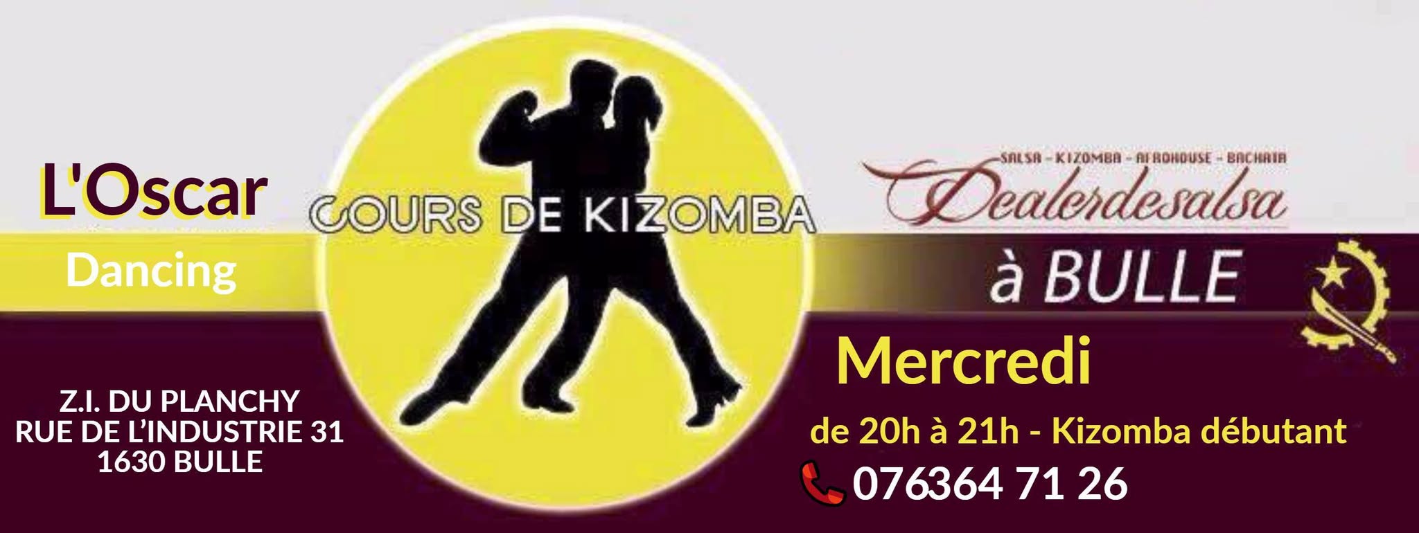 Nouveaux cours Kizomba débutant Mercedi L'Oscar Bulle