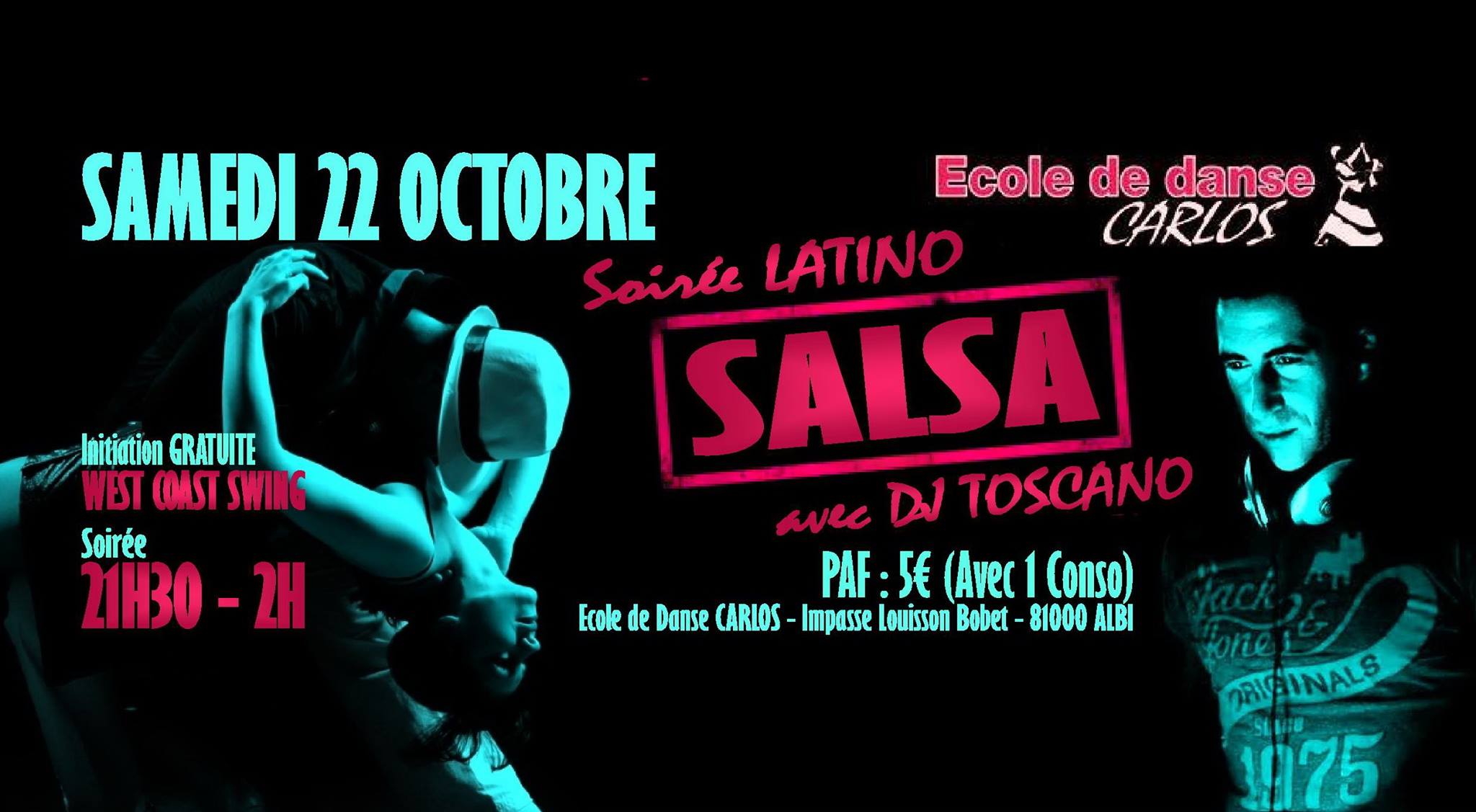 Soirée Latino SALSA à L'Ecole de Danse Carlos à Albi