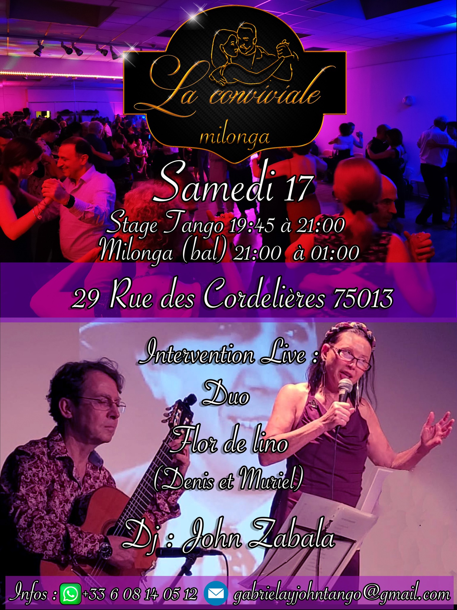 Milonga La Convivial (Stage 19h 45 + Bal à 21h)