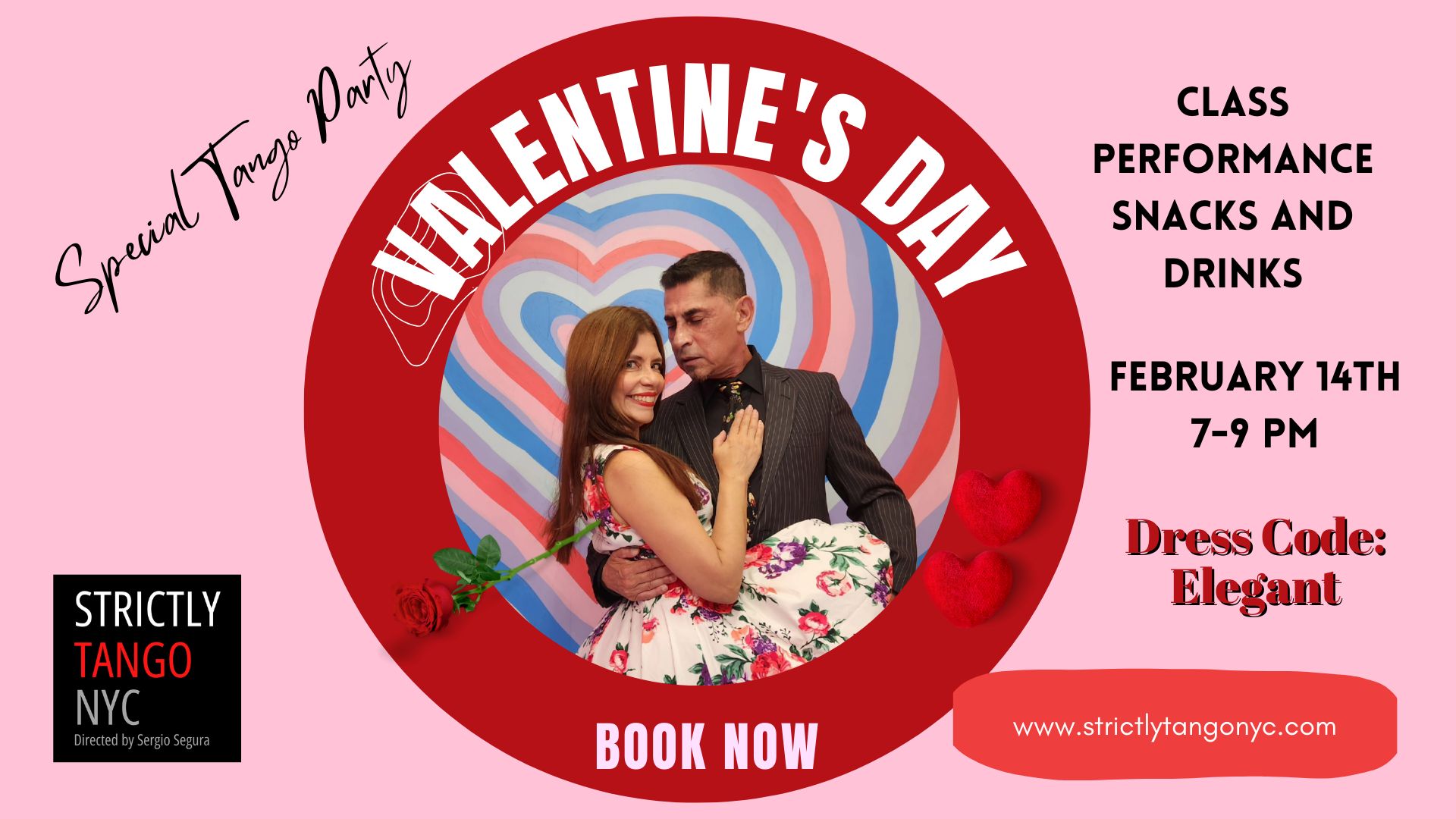 San Valentine's Tango Party with class, performance, snacks and drinks