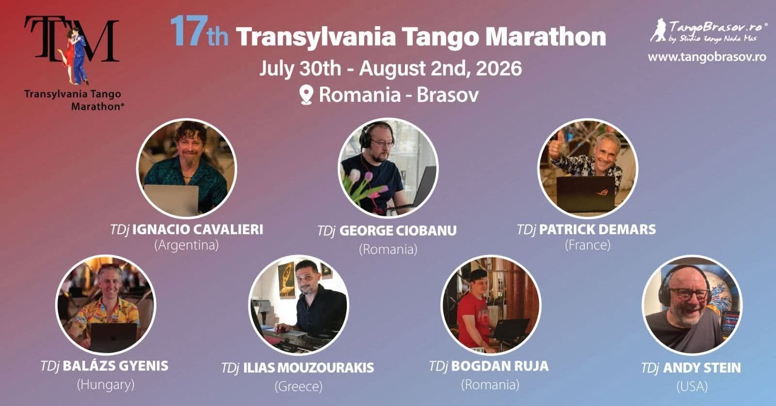 Transylvania Tango Marathon by Tango Brașov®, 17th edition July 30th - August 2nd, 2026