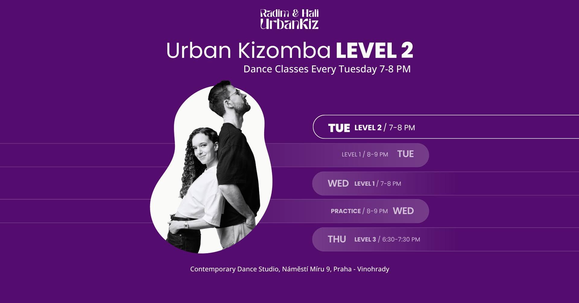 Urban Kizomba Dance Classes Level 2 Tuesday