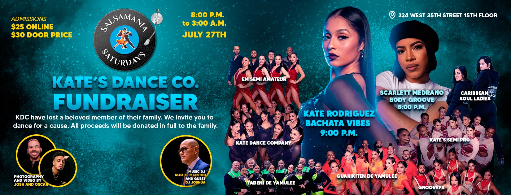 SALSAMANIA SATURDAYS JULY 27 KDC FUNDRAISER