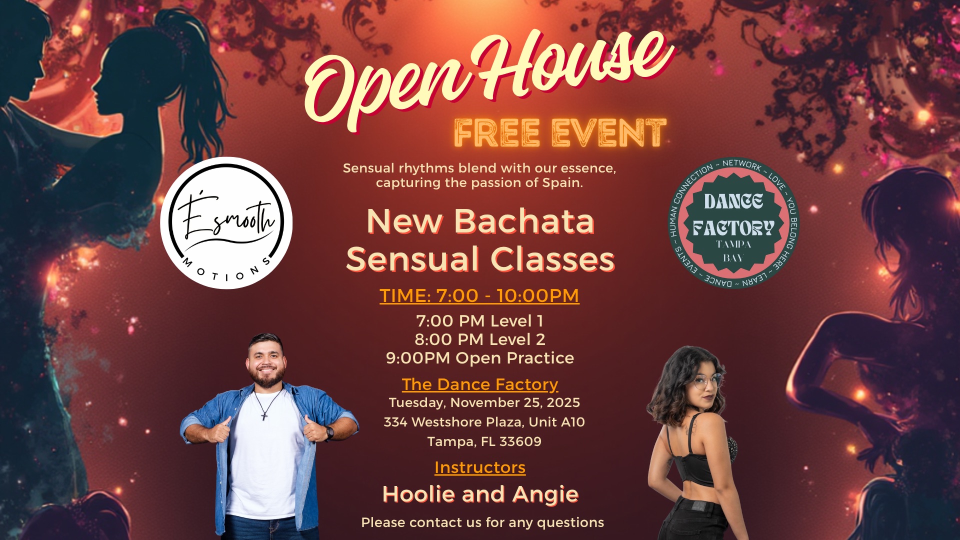 OPEN HOUSE: Bachata Sensual Classes w Julio & Angie!