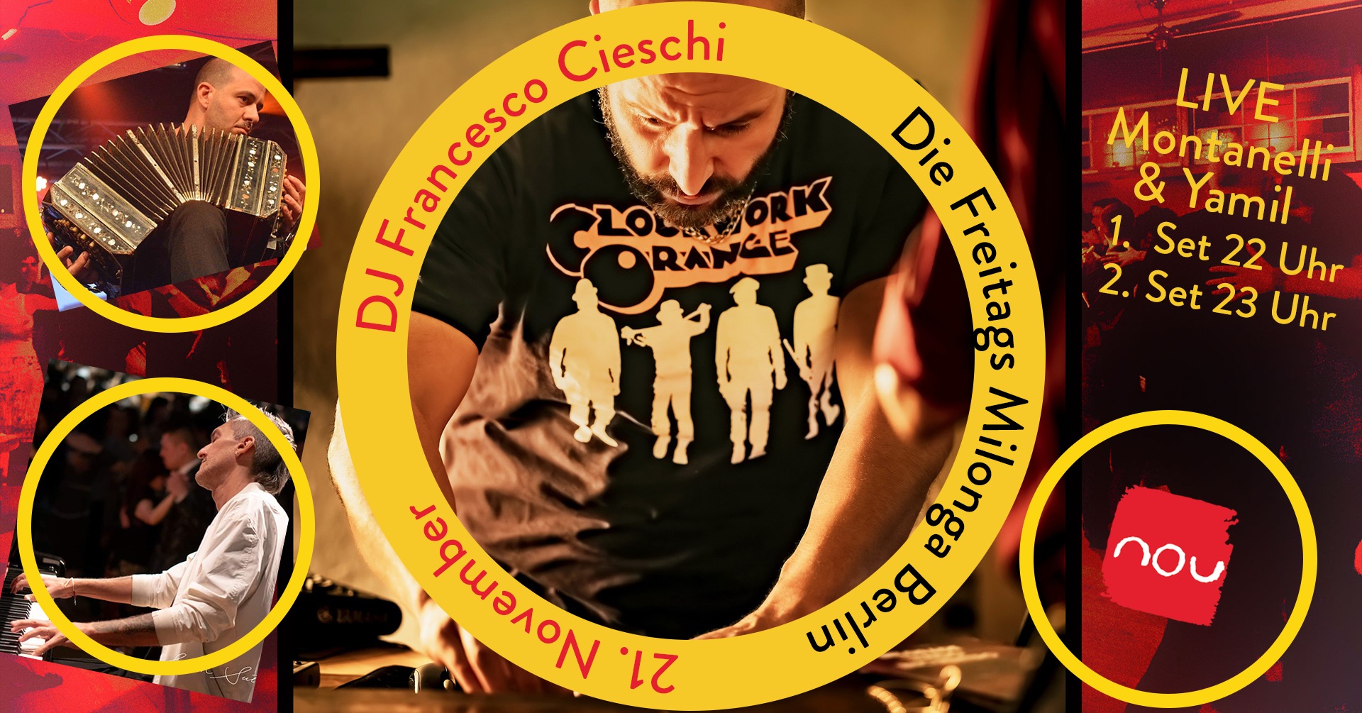 Die Freitags Milonga Berlin * DJ Francesco + LIVE Sets Duo Montanelli - Yamil