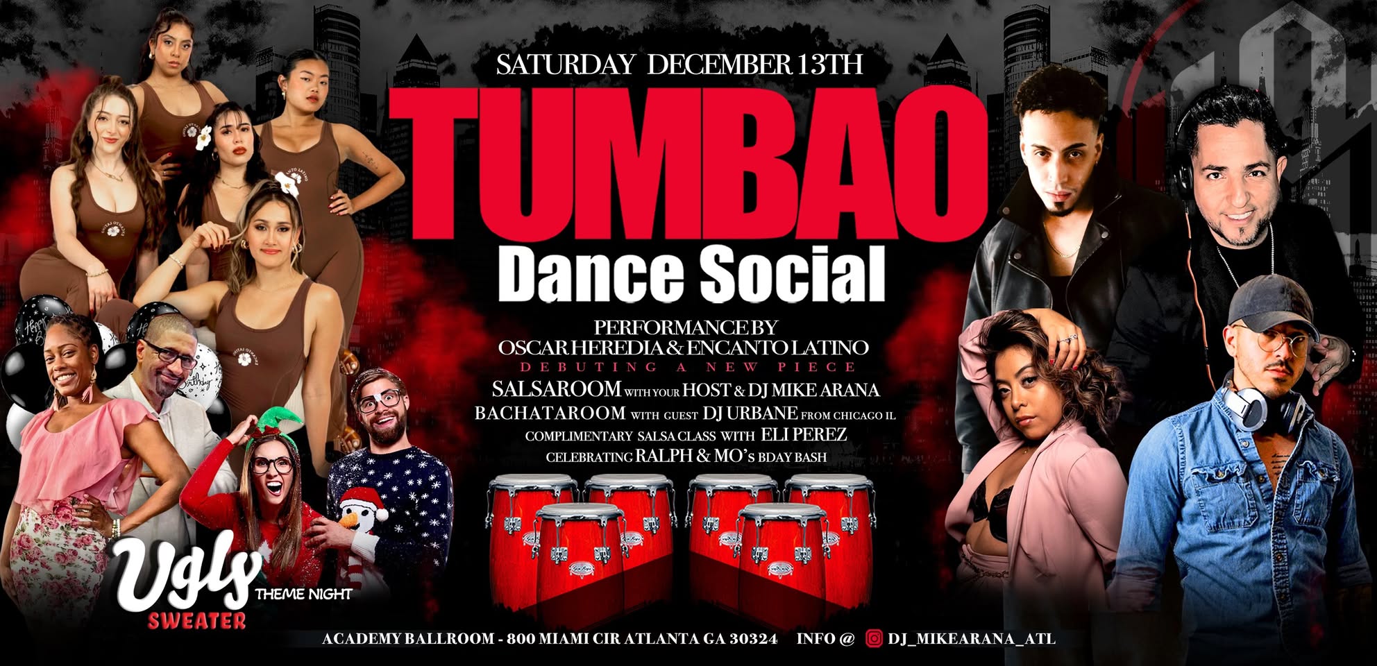 TUMBAO Dance Social UGLY Sweater Night Ft. Debut by Encanto Latino & Oscar Heredia
