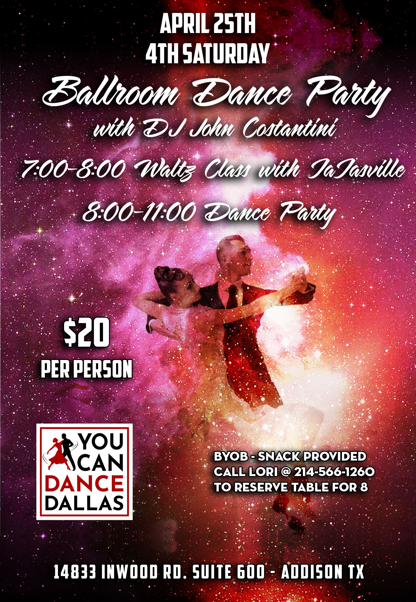 4TH SATURDAY BALLROOM DANCE PARTY & WALTZ CLASS